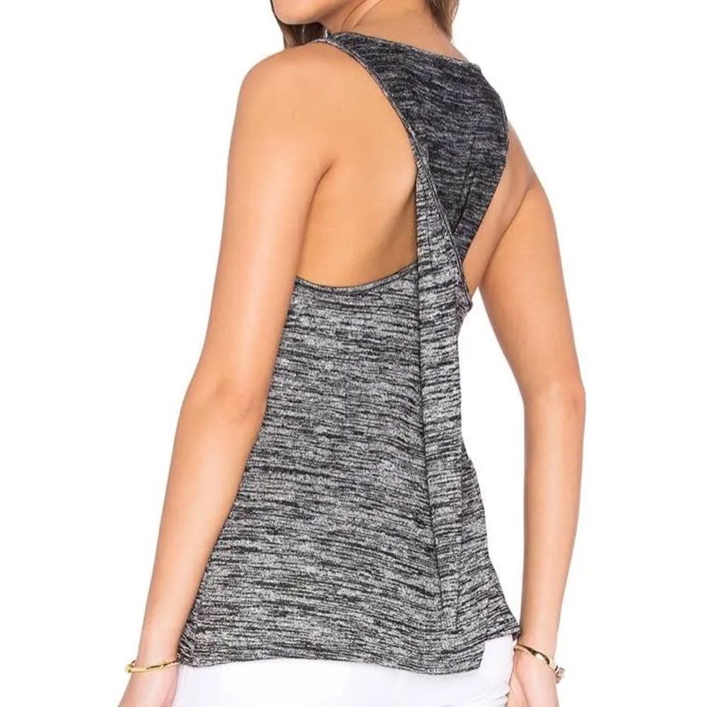 Rag & Bone Black Healther Knit Twist Back Tank Gray Size S